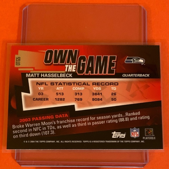 Matt Hasselbeck #OTG24 2006 Topps Chrome [Own The Game] Football Trading Card - Picture 2 of 2